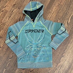 Spyder Striped Hoodie with Spider Graphic